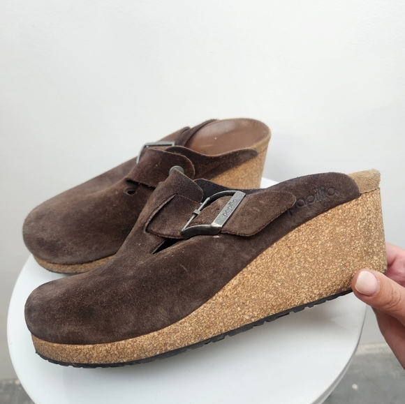 Birkenstock Papillio Fanny Suede Wedge Heel Closed Toed Shoes Size 37 - Picture 2 of 8